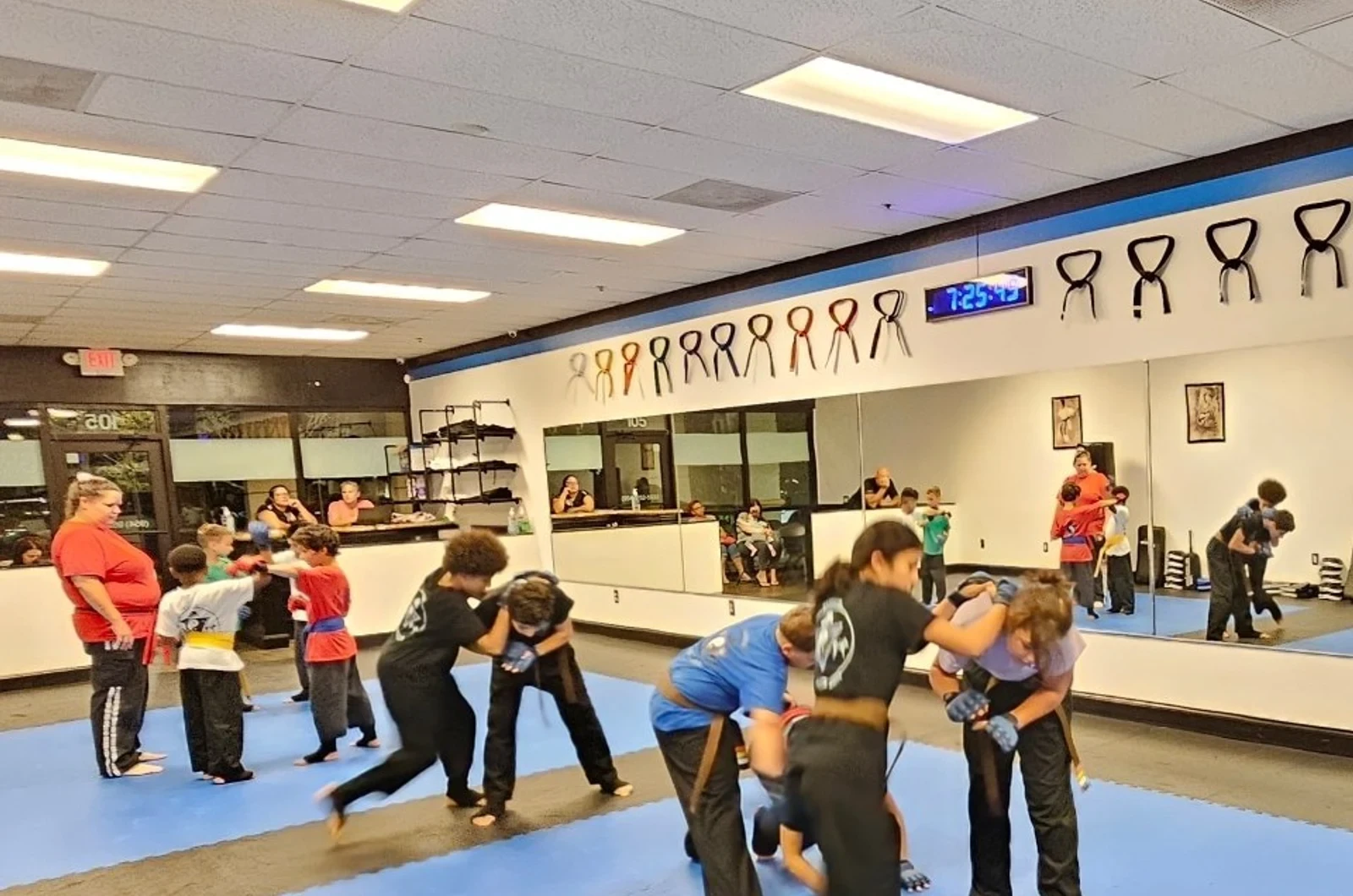 Child building confidence in martial arts